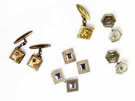 Appraisal: A collection of assorted cufflinks including one pair of ct