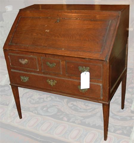 Appraisal: George III Style Oak Slant Front Desk Estimate -