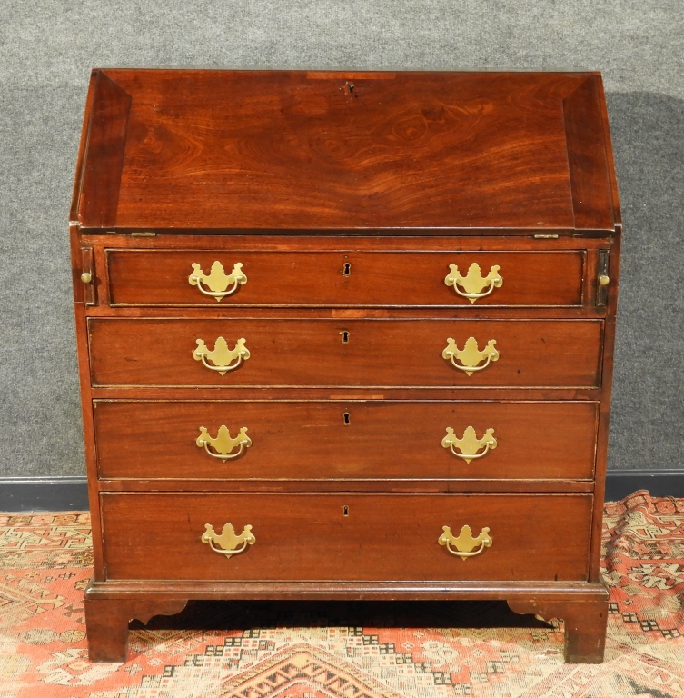 Appraisal: C ENGLISH GEORGE III SLANT FRONT DESK England Circa Slant