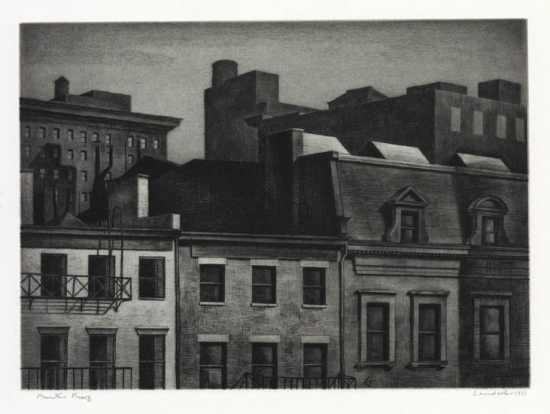 Appraisal: ARMIN LANDECK Housetops th Street Drypoint and sand paper ground