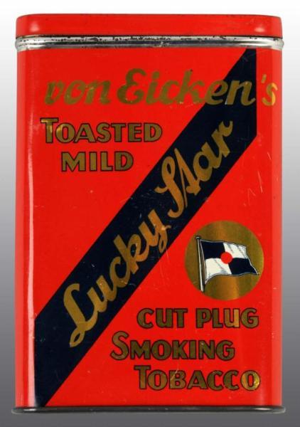 Appraisal: Lucky Star Vertical Pocket Tobacco Tin Description Manufactured by the