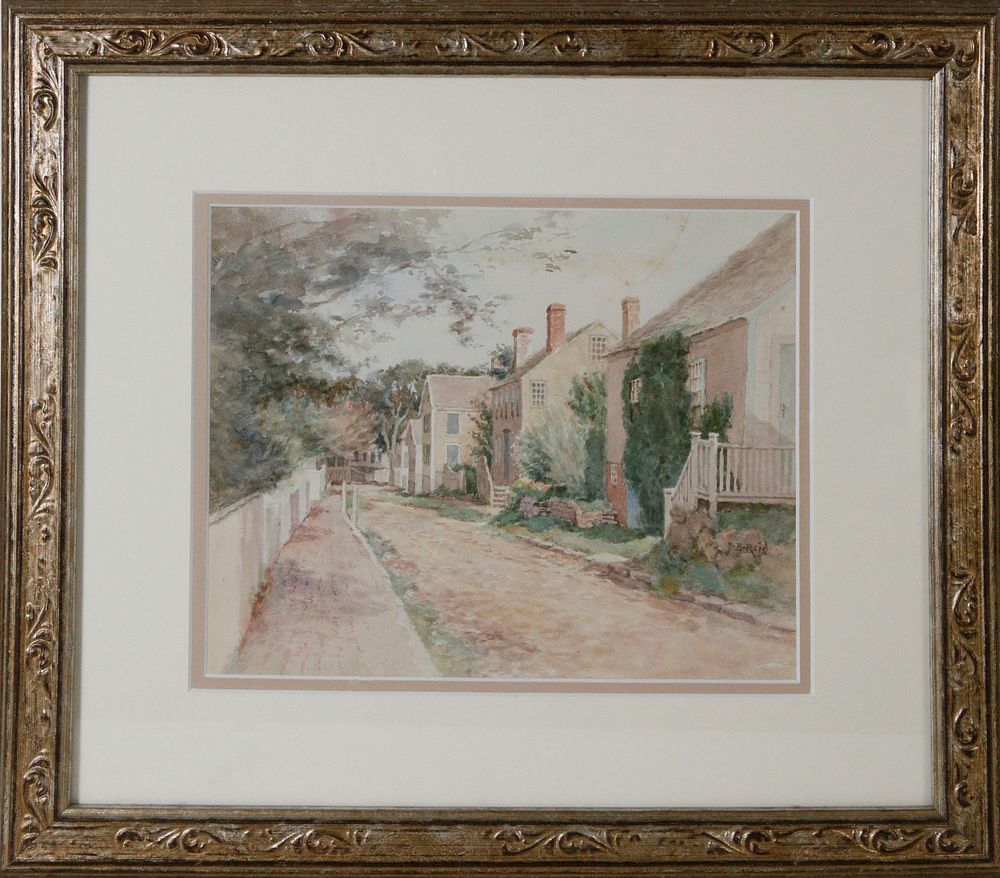 Appraisal: Jane Brewster Reid Watercolor View Ash Lane Nantucket Jane Brewster