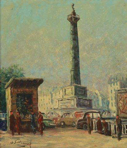 Appraisal: Framed oil on canvas painting Colonne de Juillet Place de