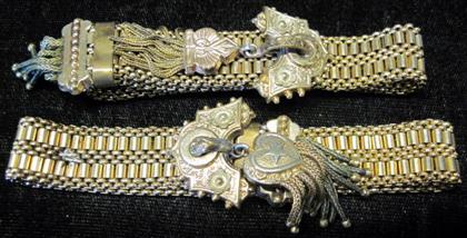 Appraisal: Two low karat yellow gold braceletsvictorian