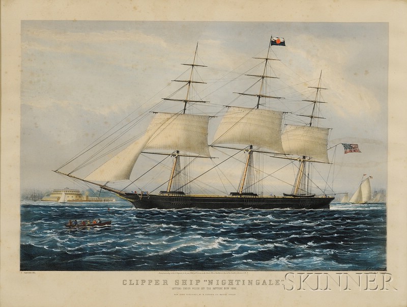 Appraisal: Nathaniel Currier publisher American - CLIPPER SHIP NIGHTINGALE Conningham Identified