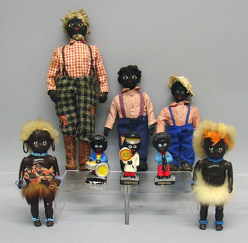 Appraisal: Lot of black dolls Cloth males boys and grandfather Tagged