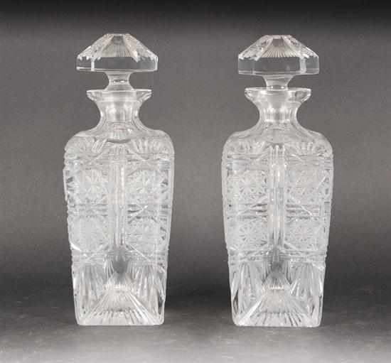 Appraisal: Pair of Czecho-Bohemian cut glass decanters and stoppers Estimate -