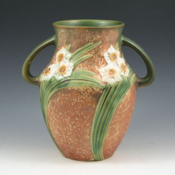 Appraisal: Roseville Jonquil - vase with handles Unmarked Mint tall by