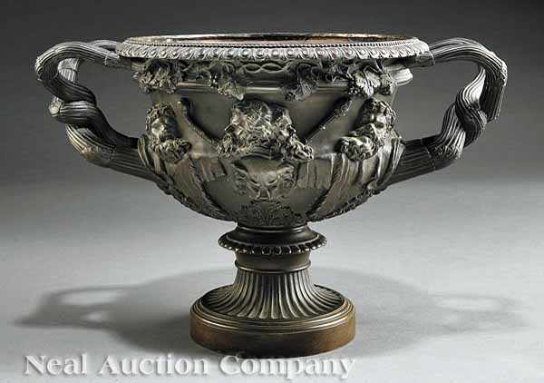 Appraisal: A Continental Grand Tour Bronze Warwick Vase egg and dart