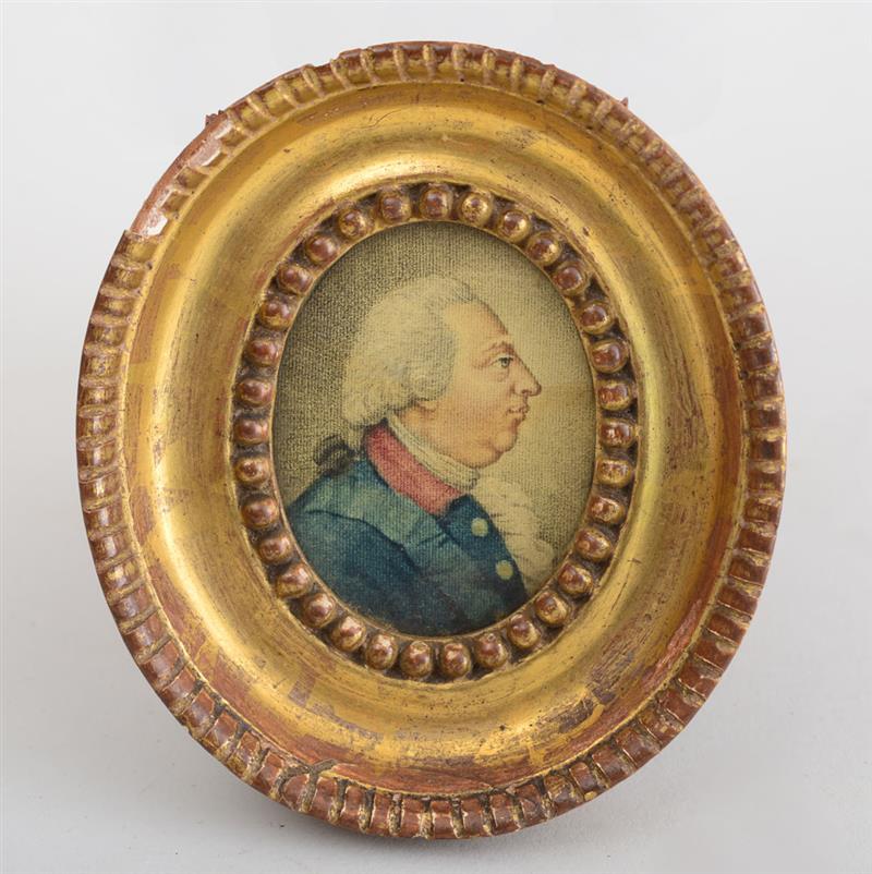 Appraisal: ENGLISH SCHOOL PROFILE PORTRAIT OF KING GEORGE III Print on