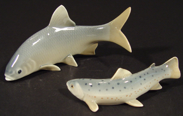 Appraisal: Two Royal Copenhagen china fish numbers and each with hand