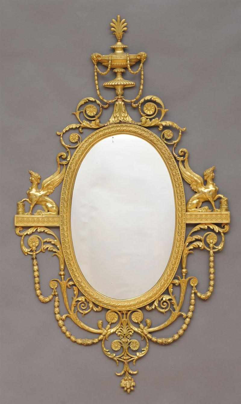 Appraisal: FINE AMERICAN NEOCLASSICAL GILT-METAL MIRROR IN THE ADAM TASTE ATTRIBUTED