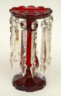 Appraisal: A TH CENTURY BOHEMIAN RUBY LUSTRE GLASS VASE