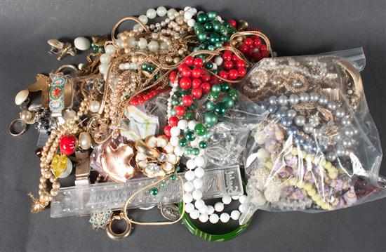 Appraisal: Large assortment of costume jewelry including Trifari brooches micro-mosaic and