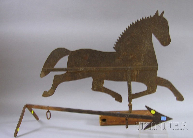 Appraisal: Cut Sheet Iron Running Horse Weather Vane and a Wrought