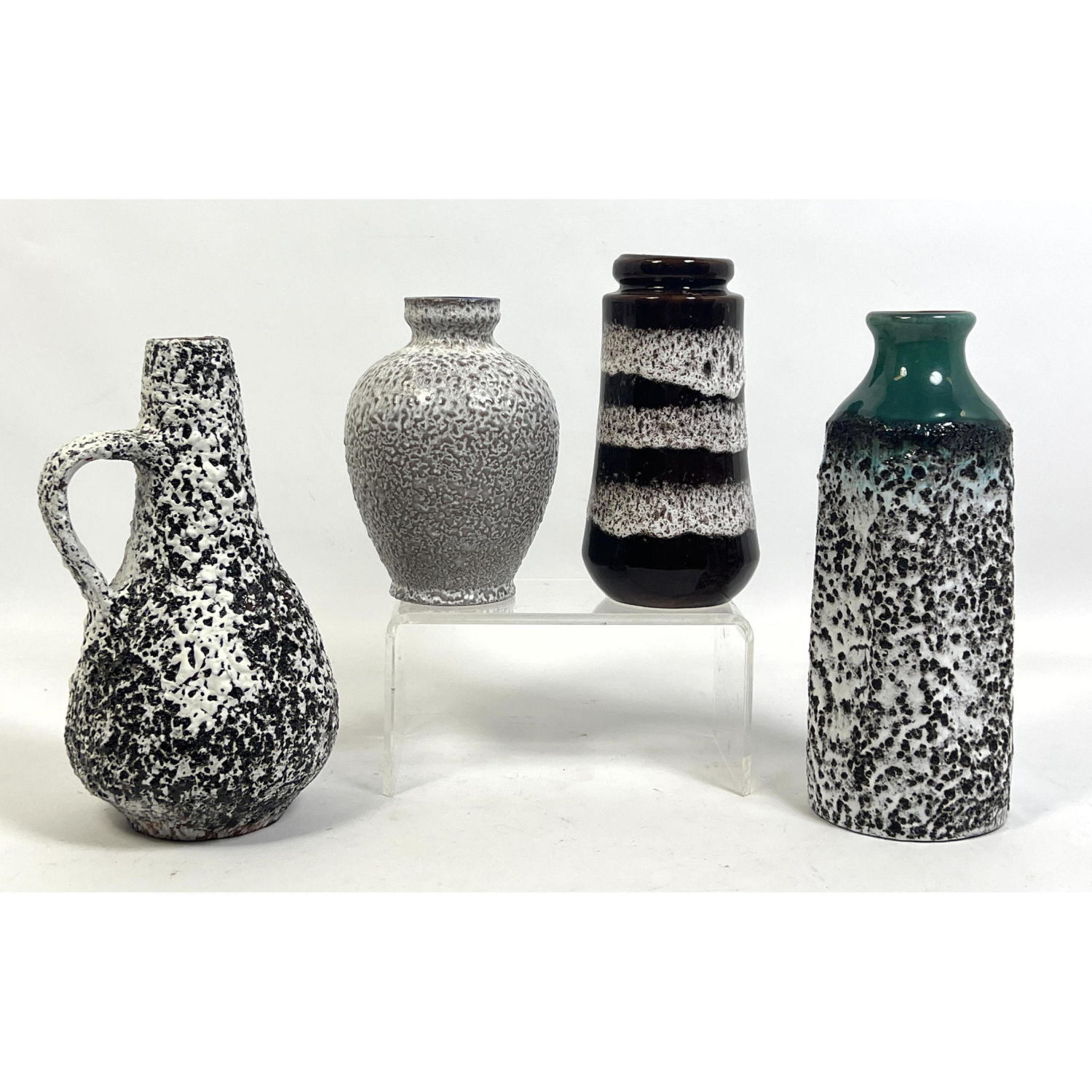 Appraisal: pc WEST GERMAN Art Pottery Modernist Vases Textured Lava Glazes