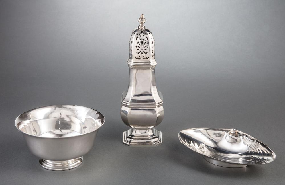 Appraisal: Elizabeth II Sterling Silver Muffineer Tiffany Co Birmingham paneled baluster