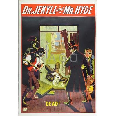 Appraisal: DR JEKYLL AND MR HYDE THEATRICAL POSTER Dead linen backed