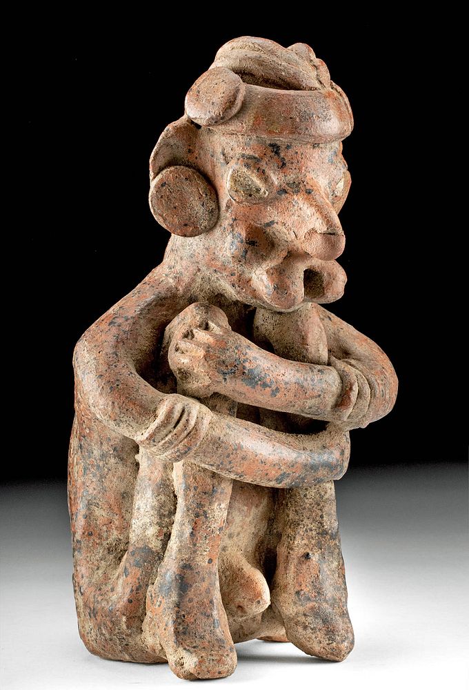 Appraisal: Nayarit Pottery Seated Male Mourner Pre-Columbian West Mexico Nayarit ca