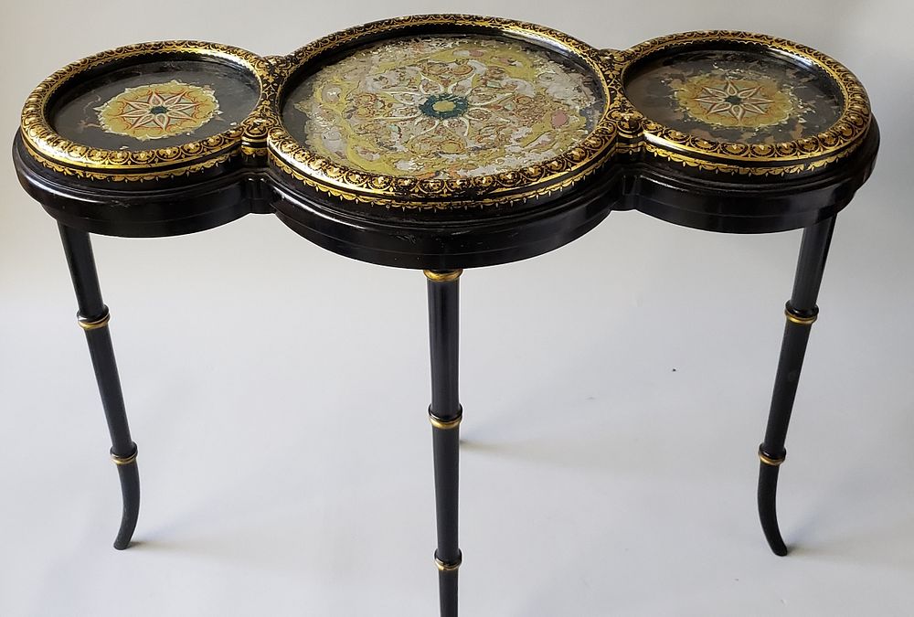 Appraisal: Aesthetic Ebonized and Gilt Plant Stand Aesthetic Ebonized and Gilt