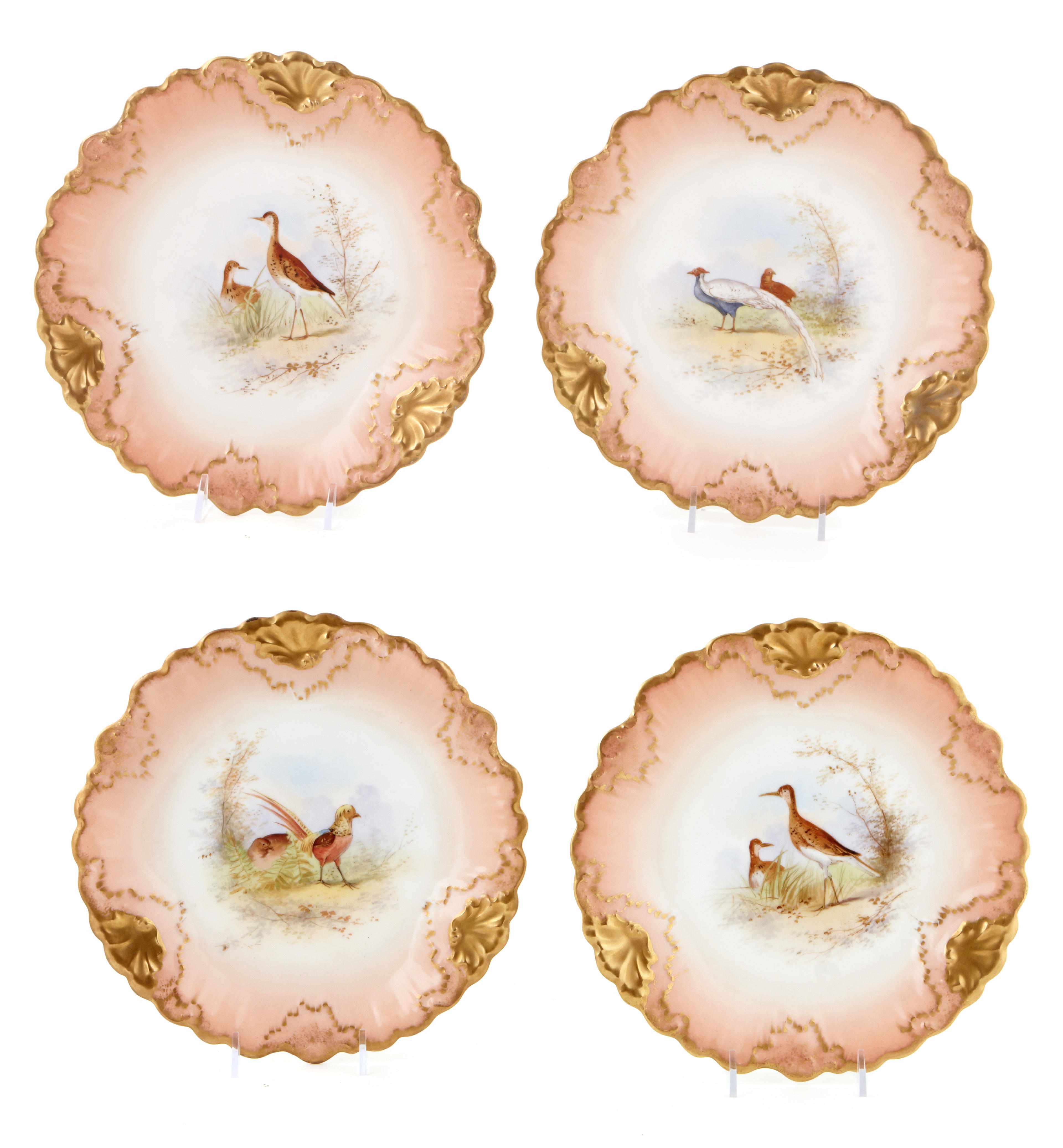 Appraisal: A set of eight Limoges paint decorated porcelain plates depicting