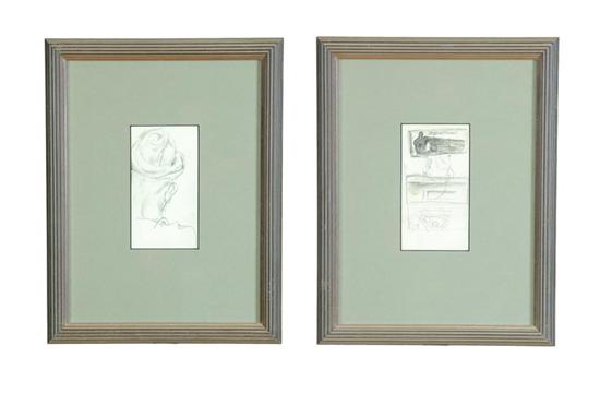 Appraisal: TWO SKETCHES BY WILLIAM SOMMER OHIO - Pencil on paper