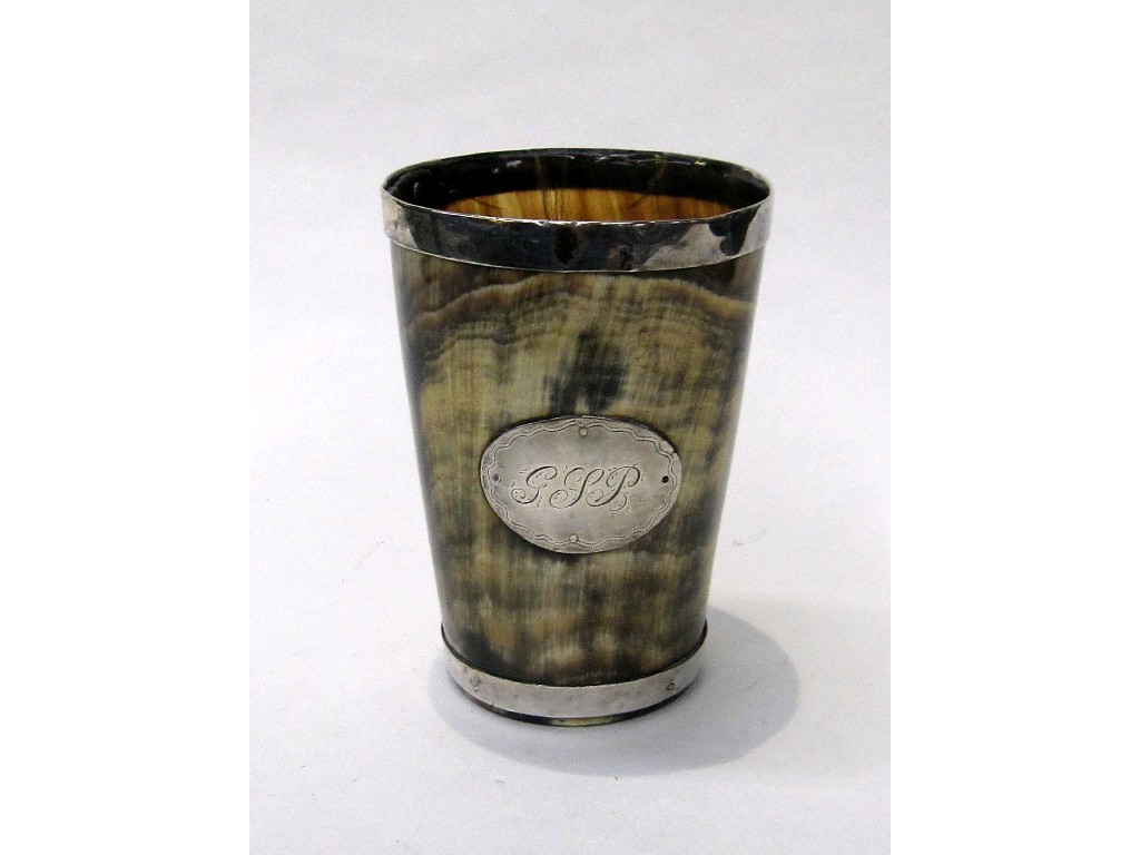 Appraisal: White metal mounted bone cup