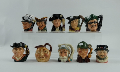 Appraisal: A collection of Royal Doulton miniature character jugs to include