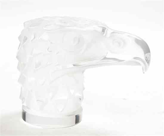 Appraisal: A Lalique Molded and Frosted Glass Figure Tete d'Eigle depicting