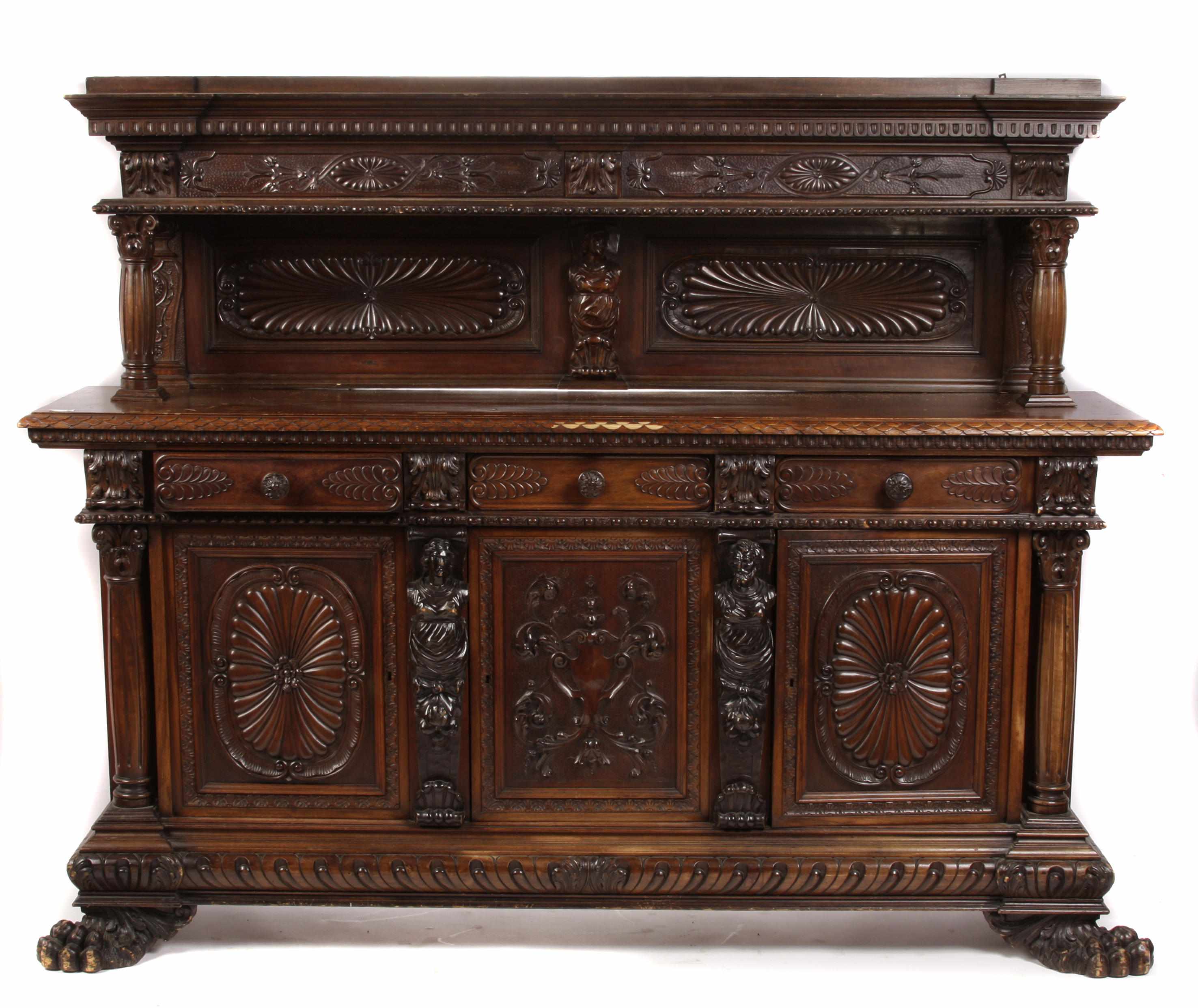 Appraisal: Property of Various Owners A Renaissance Revival walnut sideboard height