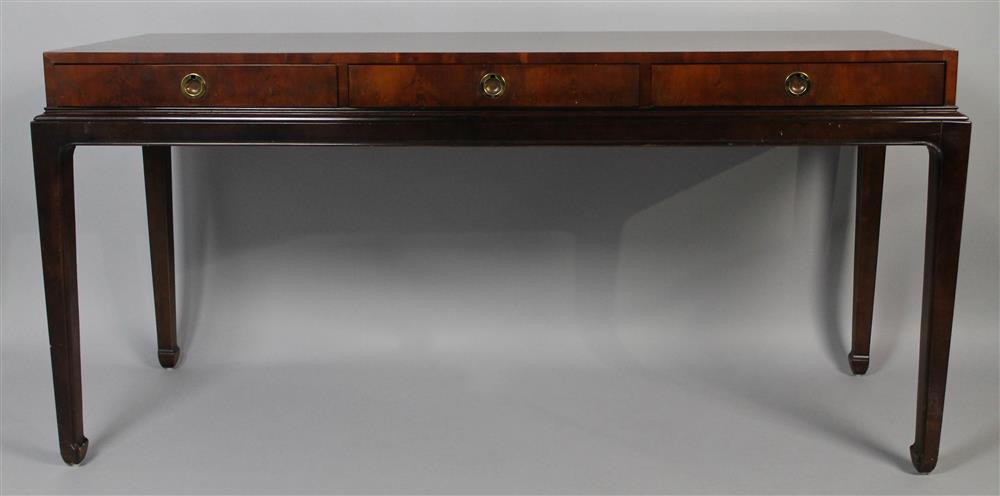 Appraisal: HENREDON ASIAN STYLE DESK long elegant form above three drawers