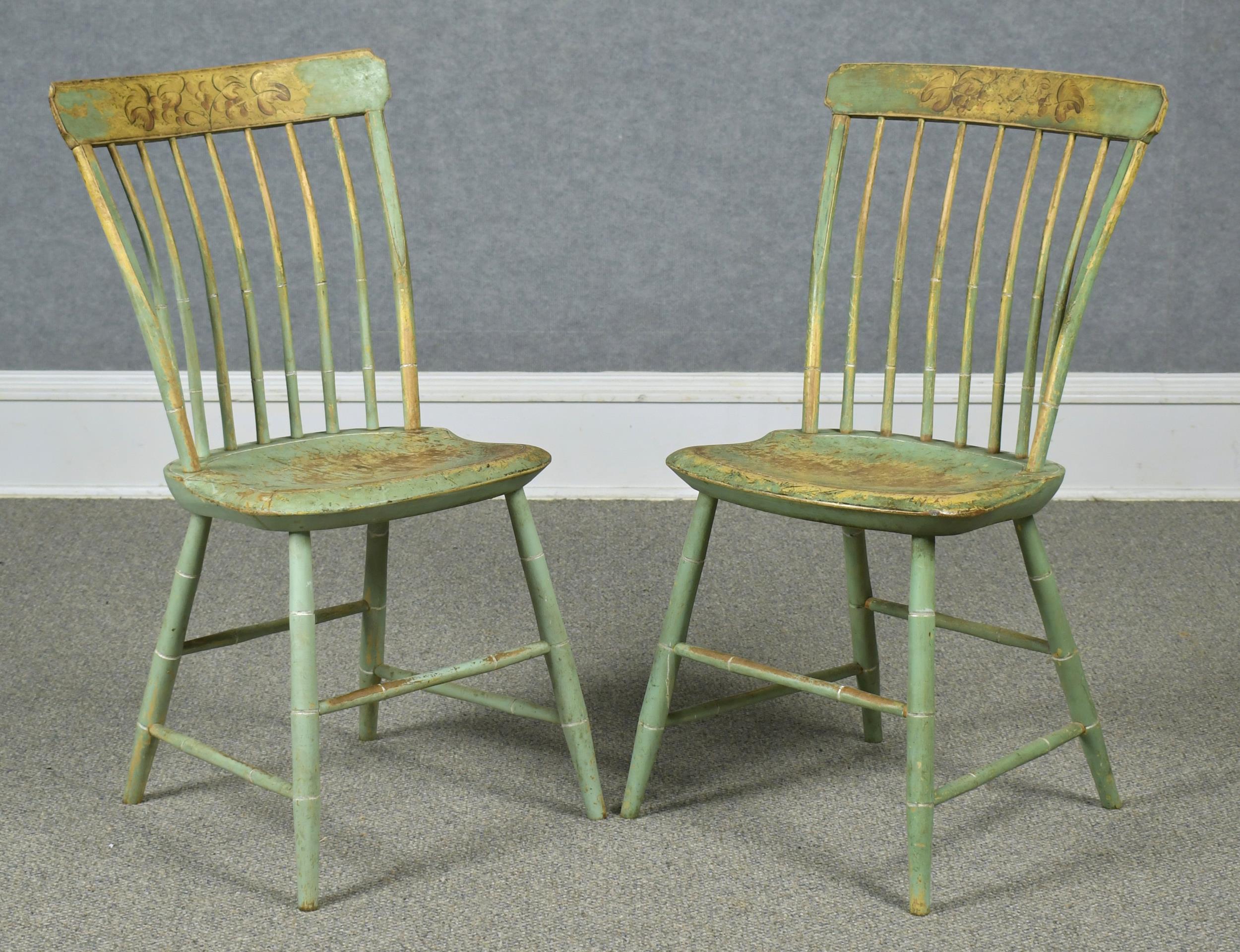 Appraisal: PAIR OF TH C JOSEPH WILDER WINDSOR SIDE CHAIRS Ca