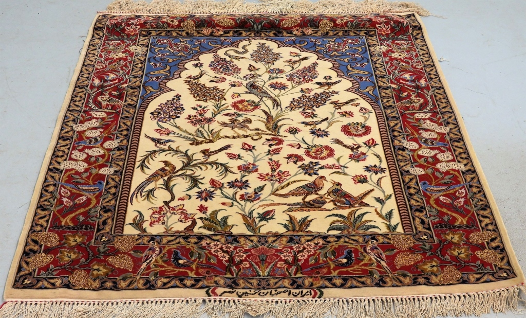 Appraisal: MIDDLE EASTERN ISFAHAN BOTANICAL PRAYER RUG Middle East th CenturyRed