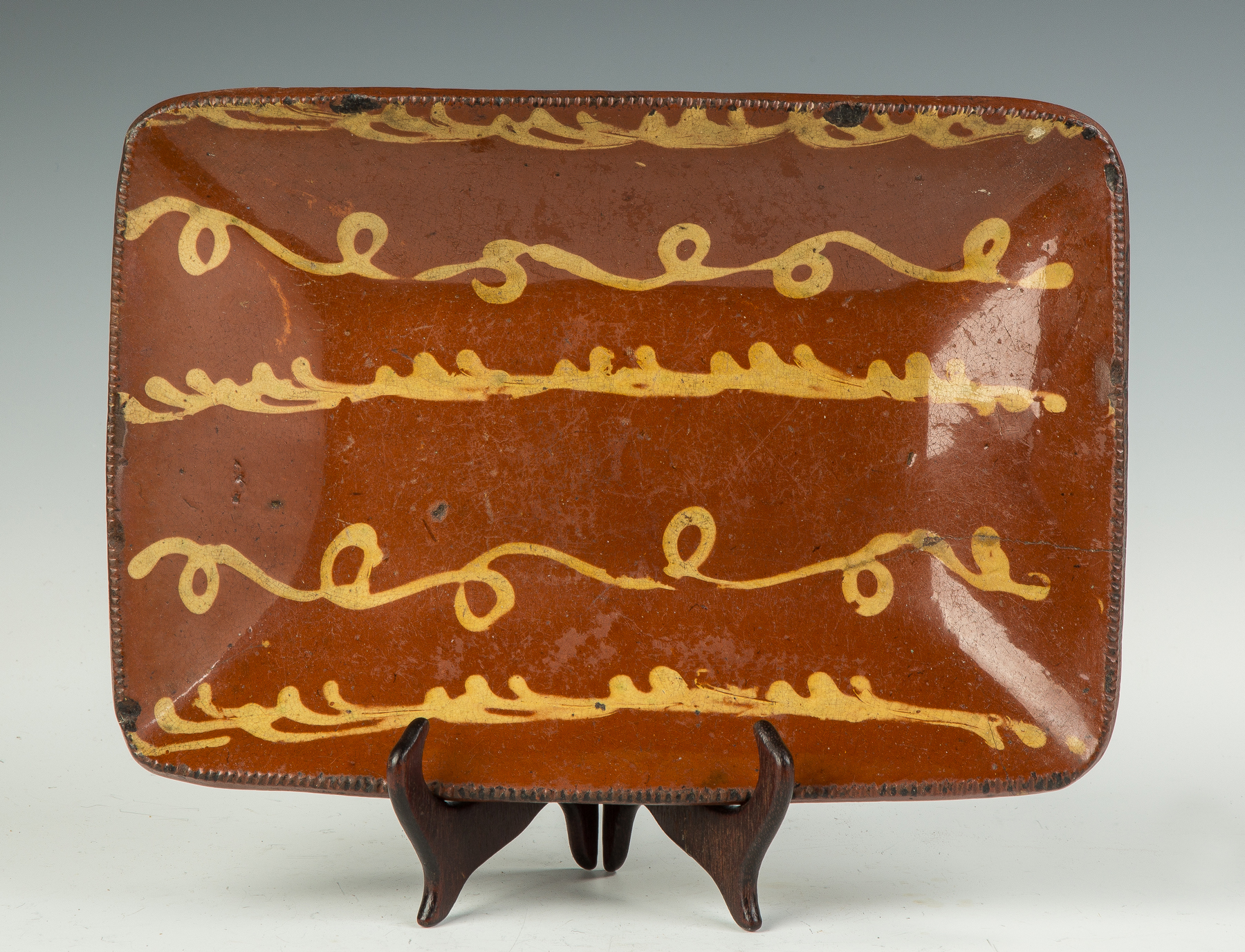 Appraisal: Redware Decorated Loaf Tray th century