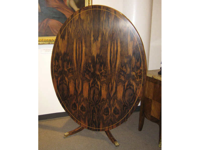 Appraisal: ARCHER SMITH ENGLISH ROSEWOOD BREAKFAST TABLE Oval top with reeded