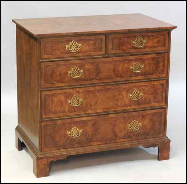 Appraisal: BAKER MAHOGANY FIVE DRAWER CHEST H '' W '' D