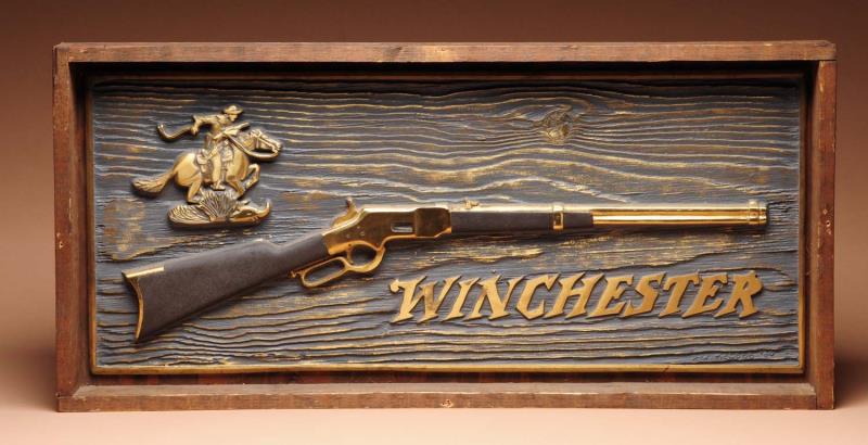 Appraisal: Paul W McCobb Winchester Plaque Bronze plaque depicts Winchester Carbine