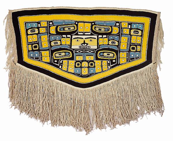 Appraisal: A Northwest Coast Chilkat blanket Woven to depict a composite