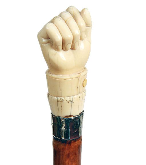 Appraisal: Whale's Tooth Clenched Fist Nautical Cane Exclusive on Bidsquare Mid