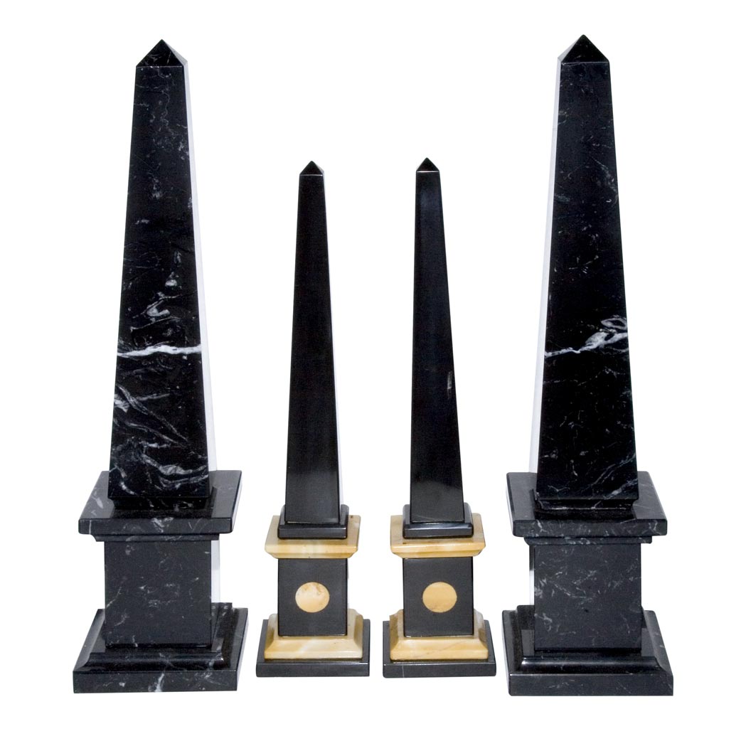 Appraisal: Two Pairs of Marble Obelisks Height of taller pair inches