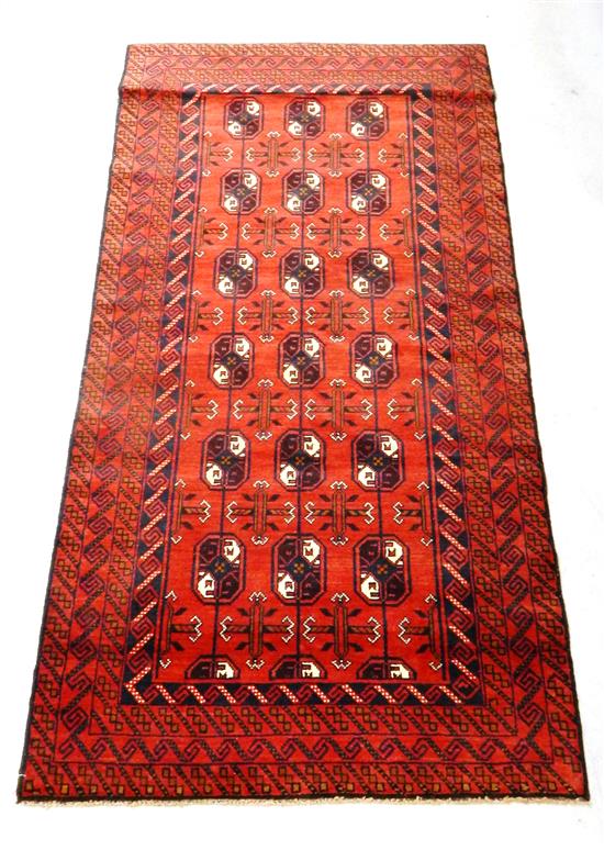 Appraisal: RUG Baluch '' x '' red field with navy and