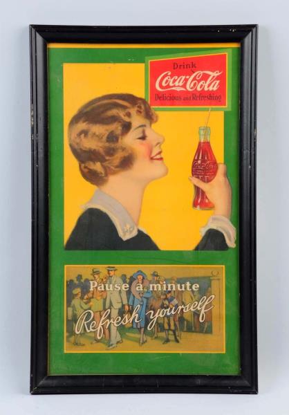 Appraisal: Beautiful 's Coca - Cola Paper Poster Missing the metal