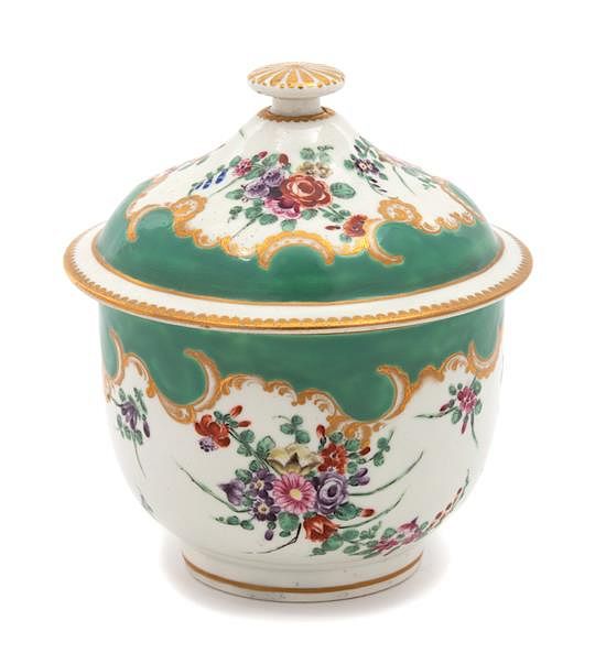 Appraisal: A Worcester Porcelain Sugar Bowl with Lid Height inches A