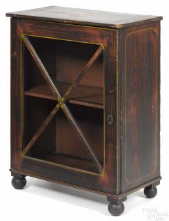 Appraisal: New England painted pine display cabinet ca retaining its original