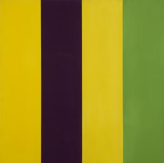 Appraisal: Penelope Krebs Untitled - yellow purple yellow green signed verso