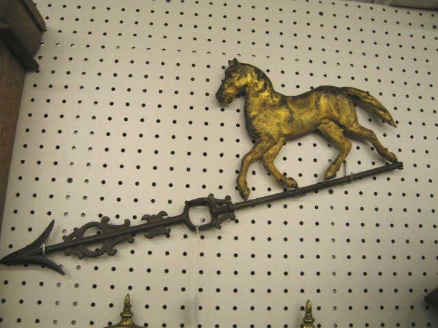 Appraisal: th Century Weathervane Piece horse gold gilt long tall