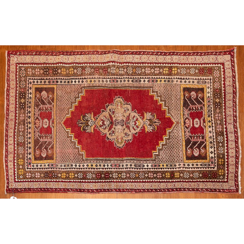 Appraisal: Semi-Antique Oushak Rug Turkey x Second quarter- th century hand-knotted