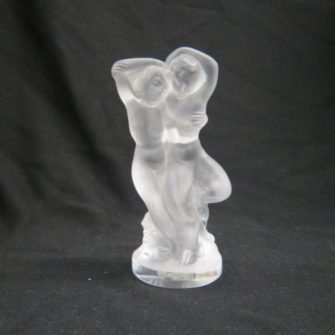 Appraisal: Lalique Crystal Figurine of Nude Lady with pan seated on