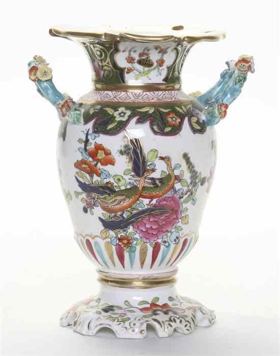 Appraisal: An English Ceramic Vase of baluster form with applied floral