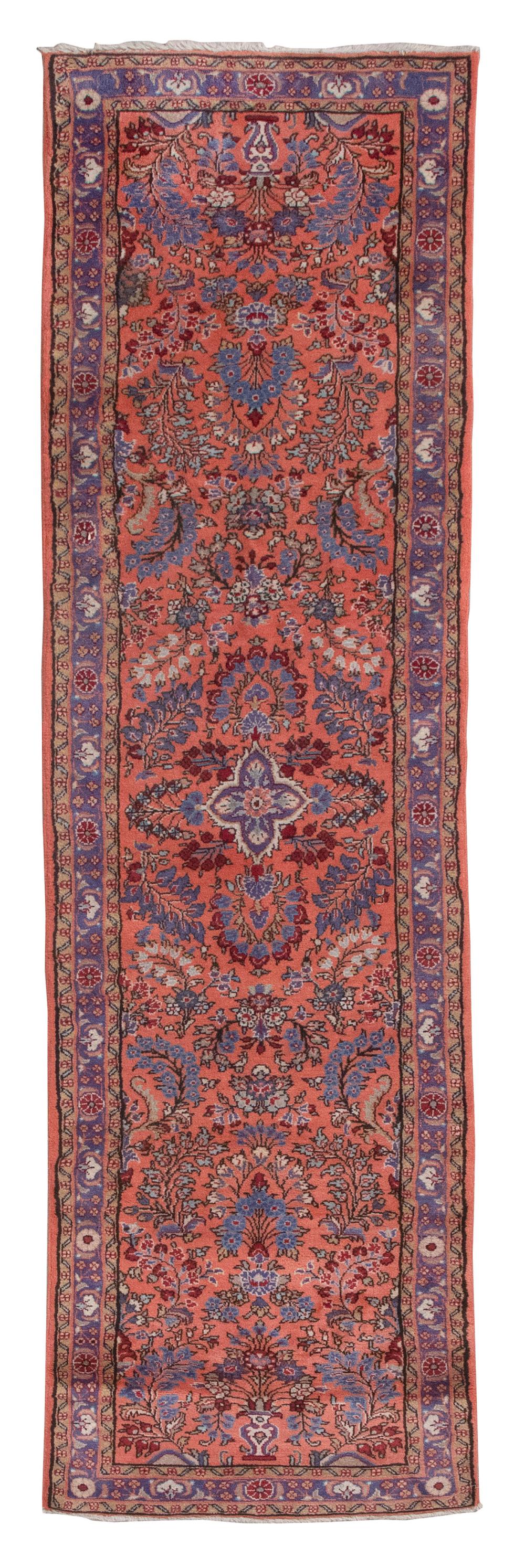 Appraisal: PERSIAN SAROUK RUNNER X LATE TH CENTURYPERSIAN SAROUK RUNNER '